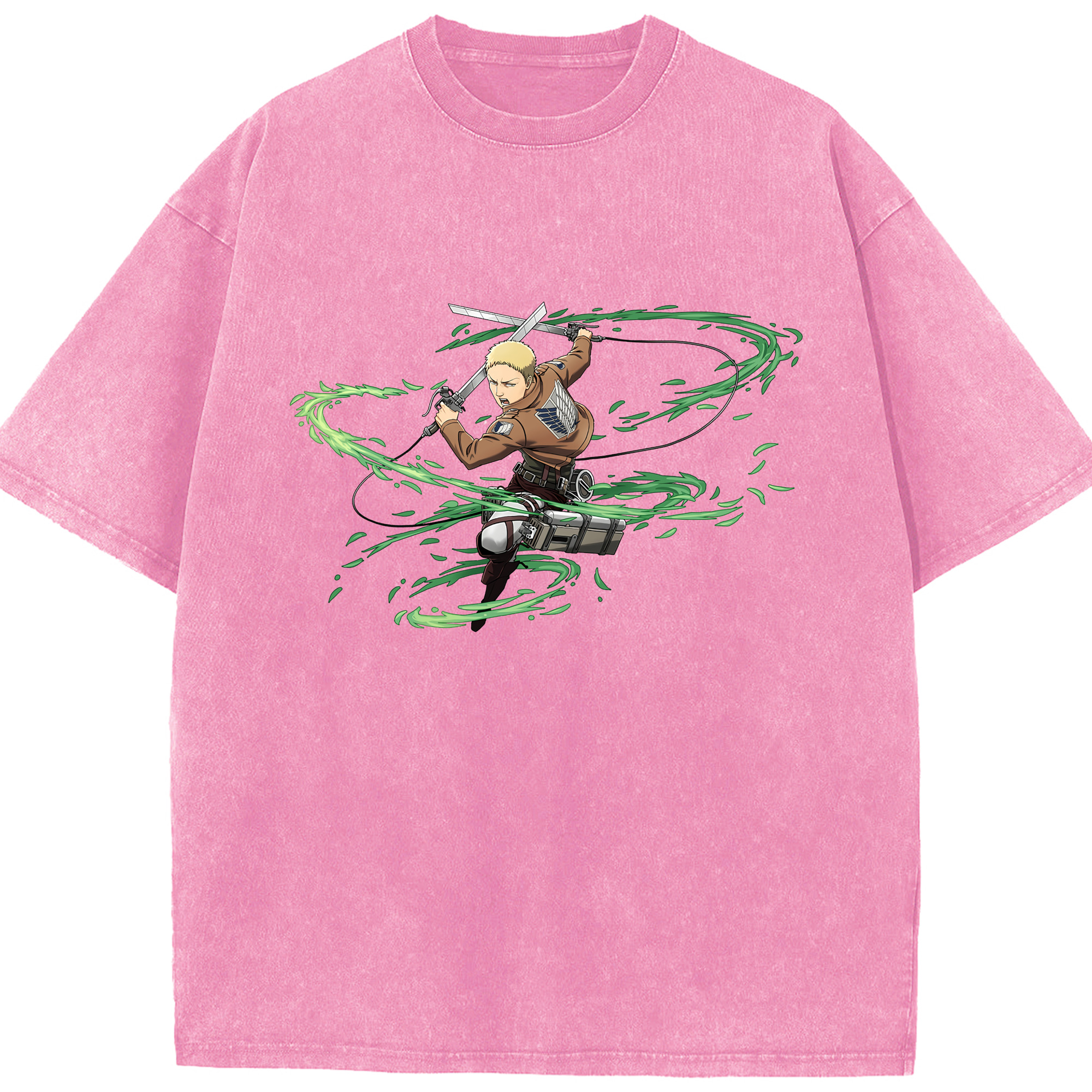 （画像用） 進撃の巨人 ライナー・ブラウン Attack on Titan Reiner Braun 綿100% ヴィンテージ風 半袖Tシャツ（フロントプリント）